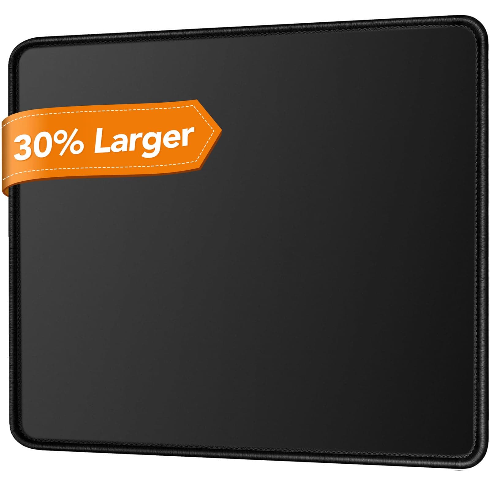 Black Mouse Pad 11 x 8.7 in. Basic Computer Mouse Pad for Desk with Stitched Edges & Non-Slip Rubber Base. Premium-Textured Mousepad for Laptop, Computer, PC, Gaming & Working (1 Pack)