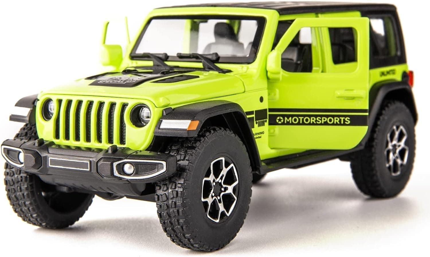Compatible for 1/32 Wrangler Alloy Diecast Pull Back Model Car Collectible Gift with Light and Sound Toy Vehicle for Kids Boys Girls Toddler Christmas Birthday Gift Green