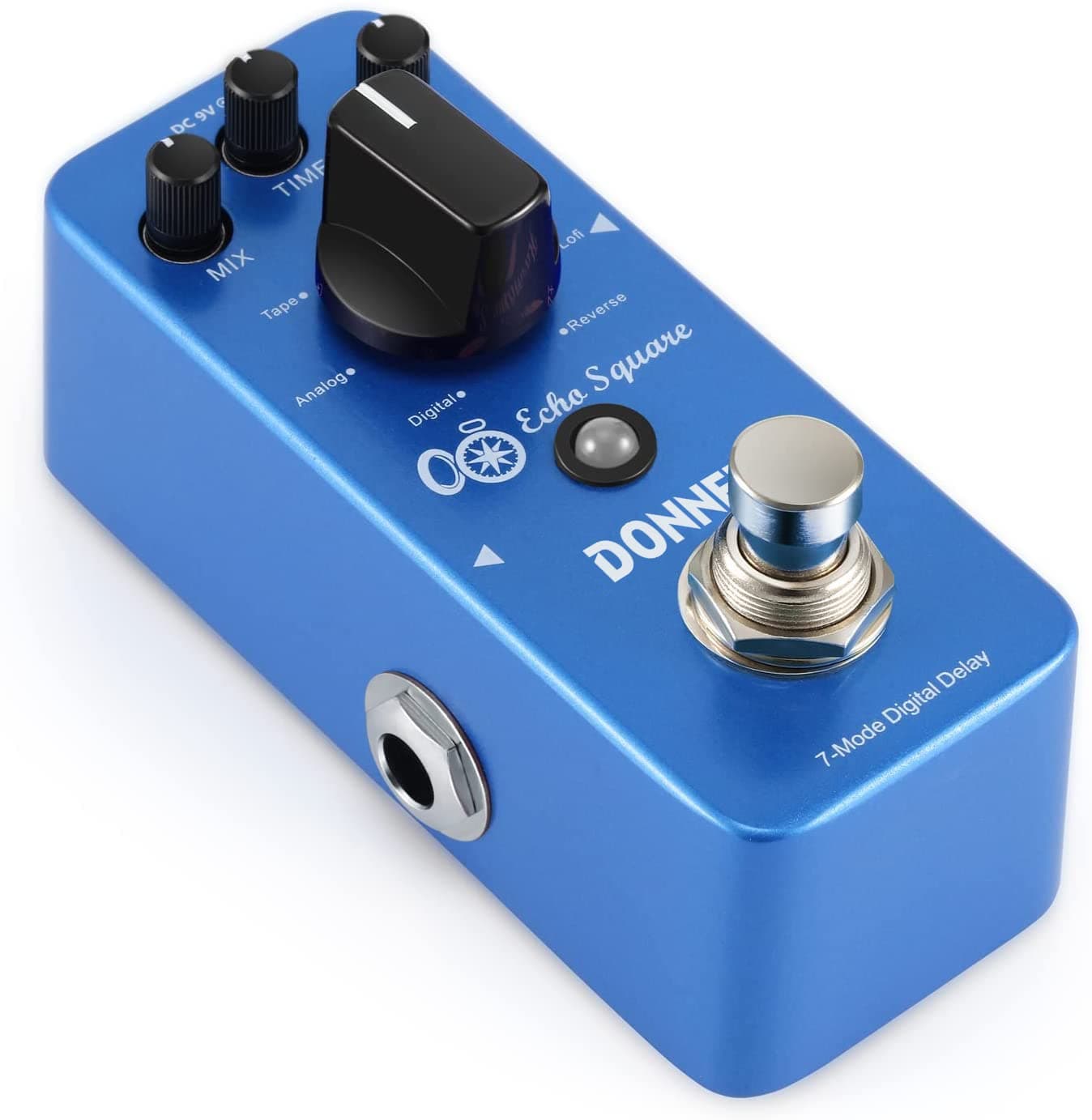 Echo Square Delay Pedal - Digital 7-Modes Delay for Electric Guitar, Multi-Delay including Digital, Analog, Tape, Mod, Sweep, Lofi, Reverse - True Bypass