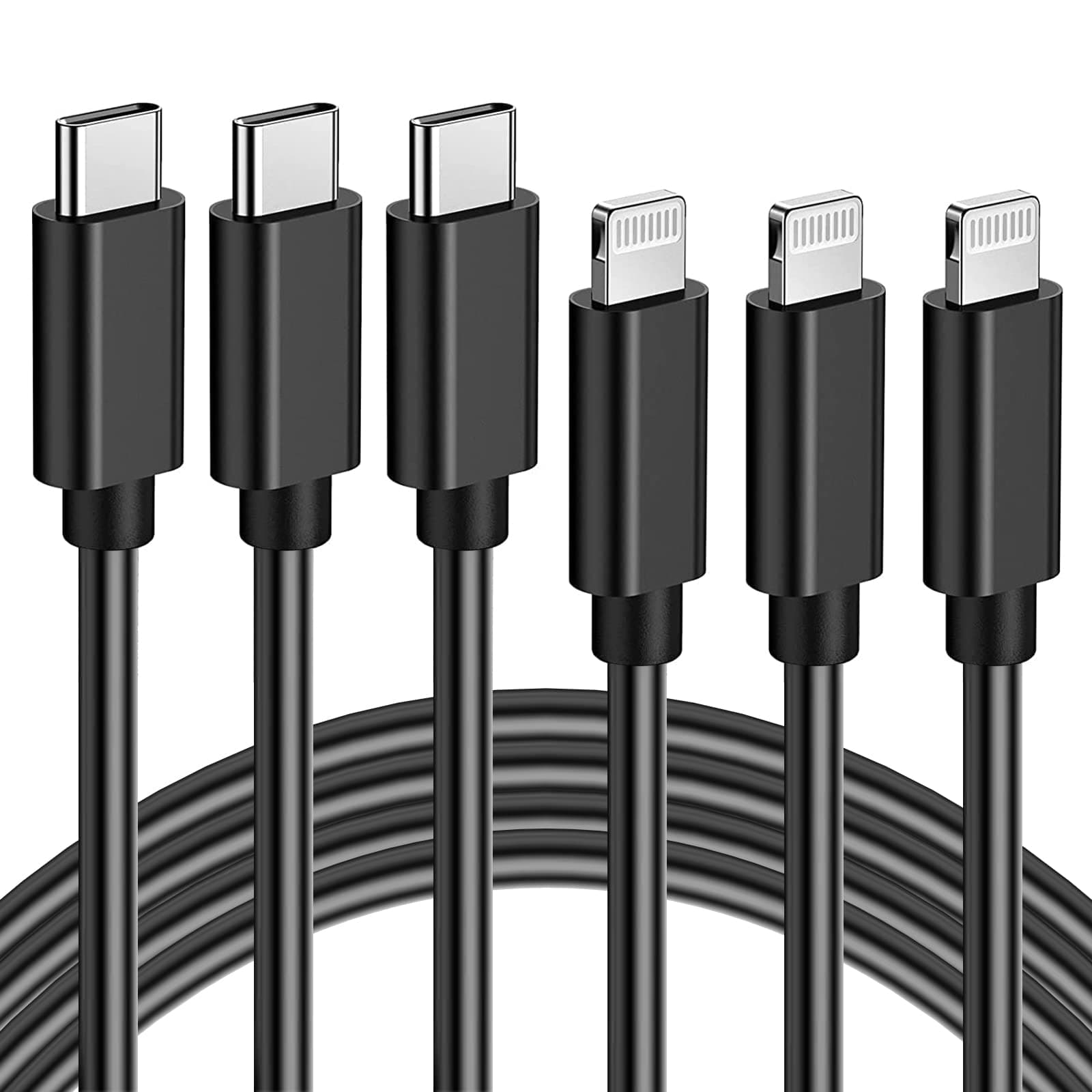 - USB-C to Lightning Cable 3FT, 3Pack USBC iPhone Fast Charging Cable [Apple MFi Certified], Type C Lightning Charger Cord for iPhone 14 13 12 Mini Pro Max 11 X XS XR 8 Plus iPad AirPods, Black
