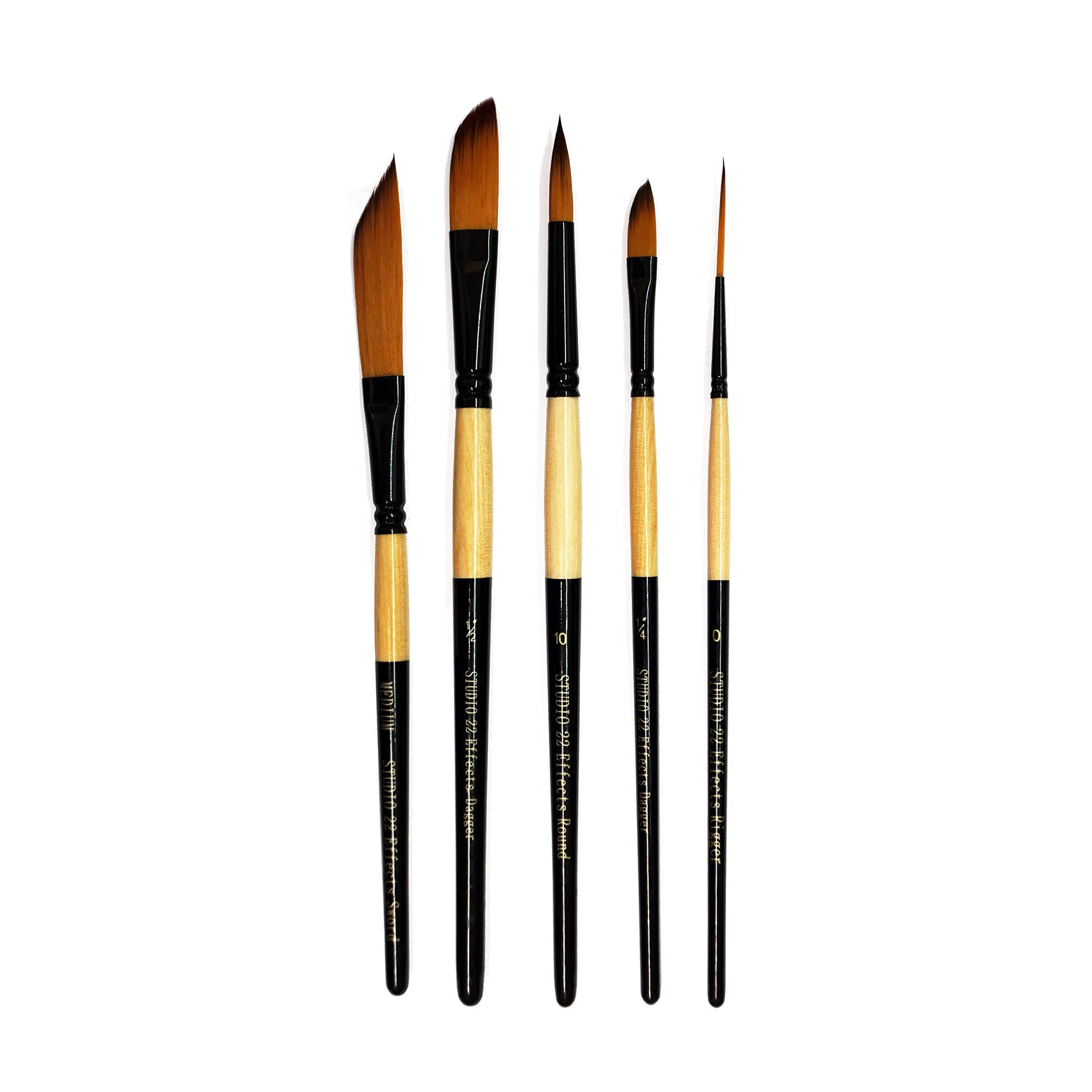 Effects Sword, Dagger, Rigger & Round Paint Brush Set of 5
