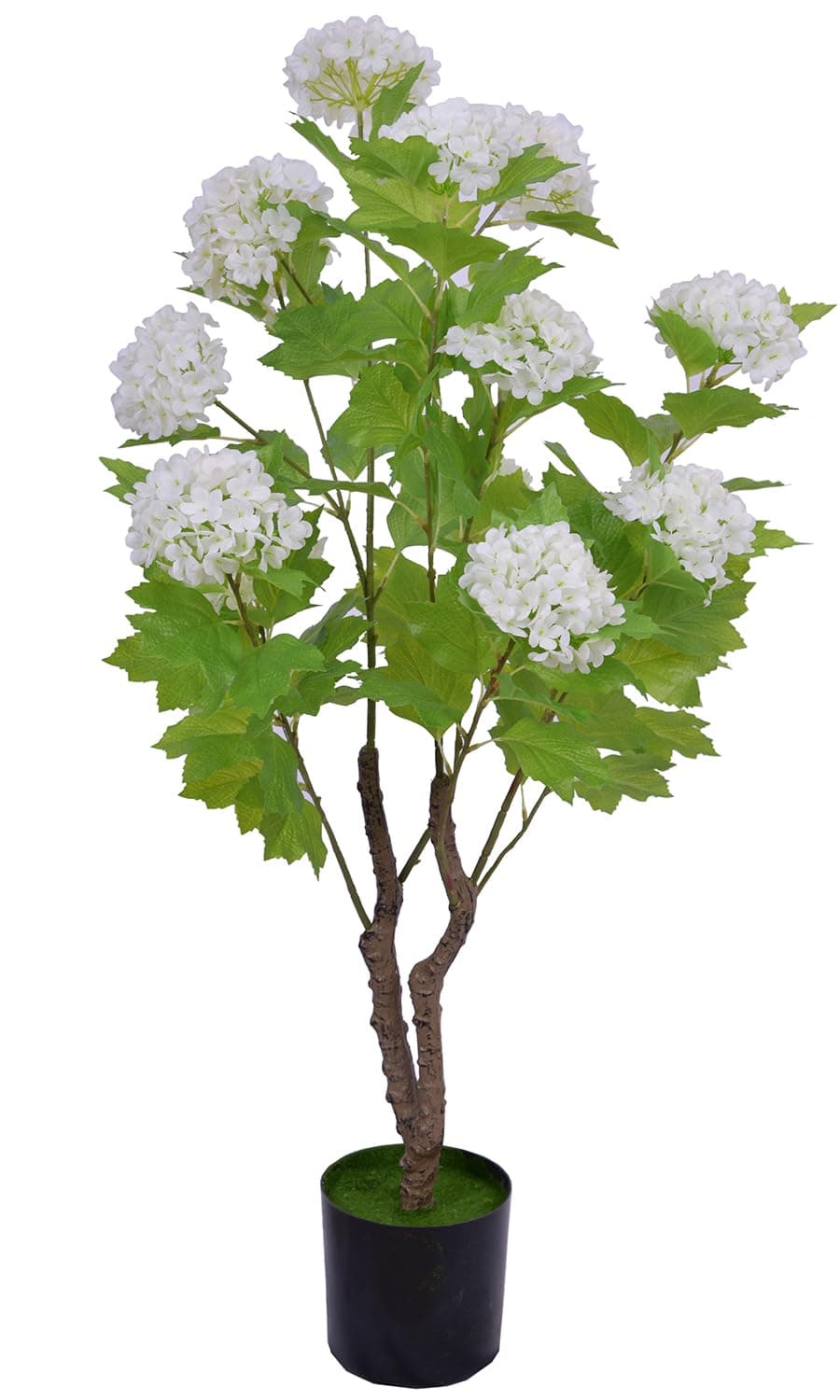 Artificial Hydrangea Tree 3ft, Fake Hydrangea Tree Faux White Hydrangea Flower for Home Wedding Living Room Office Indoor Outdoor Decor White