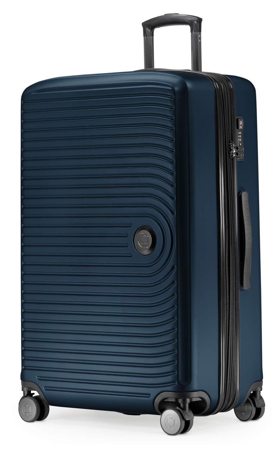 Mitte - Large Hard-Shell Suitcase, TSA, 4 Wheels, Check-in Luggage with 8 cm Volume Expansion, 77cm, 130 liters, Dark Blue