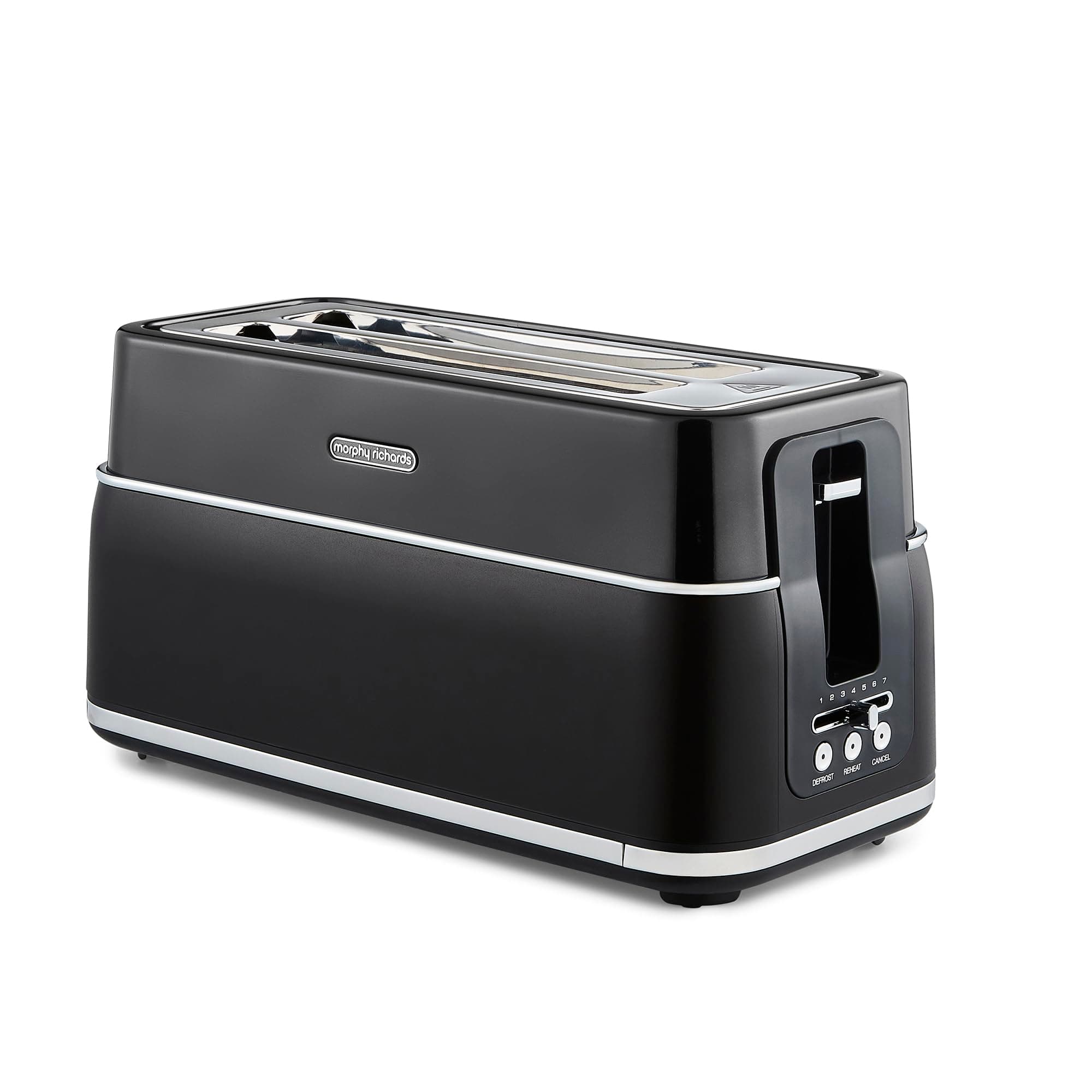 Signature Opulent 4 Slice Toaster, 2 Slots, Browning Controls, Variable Width Slots, Removable Crumb Tray, Non Slip, 1800W, Black, 245744