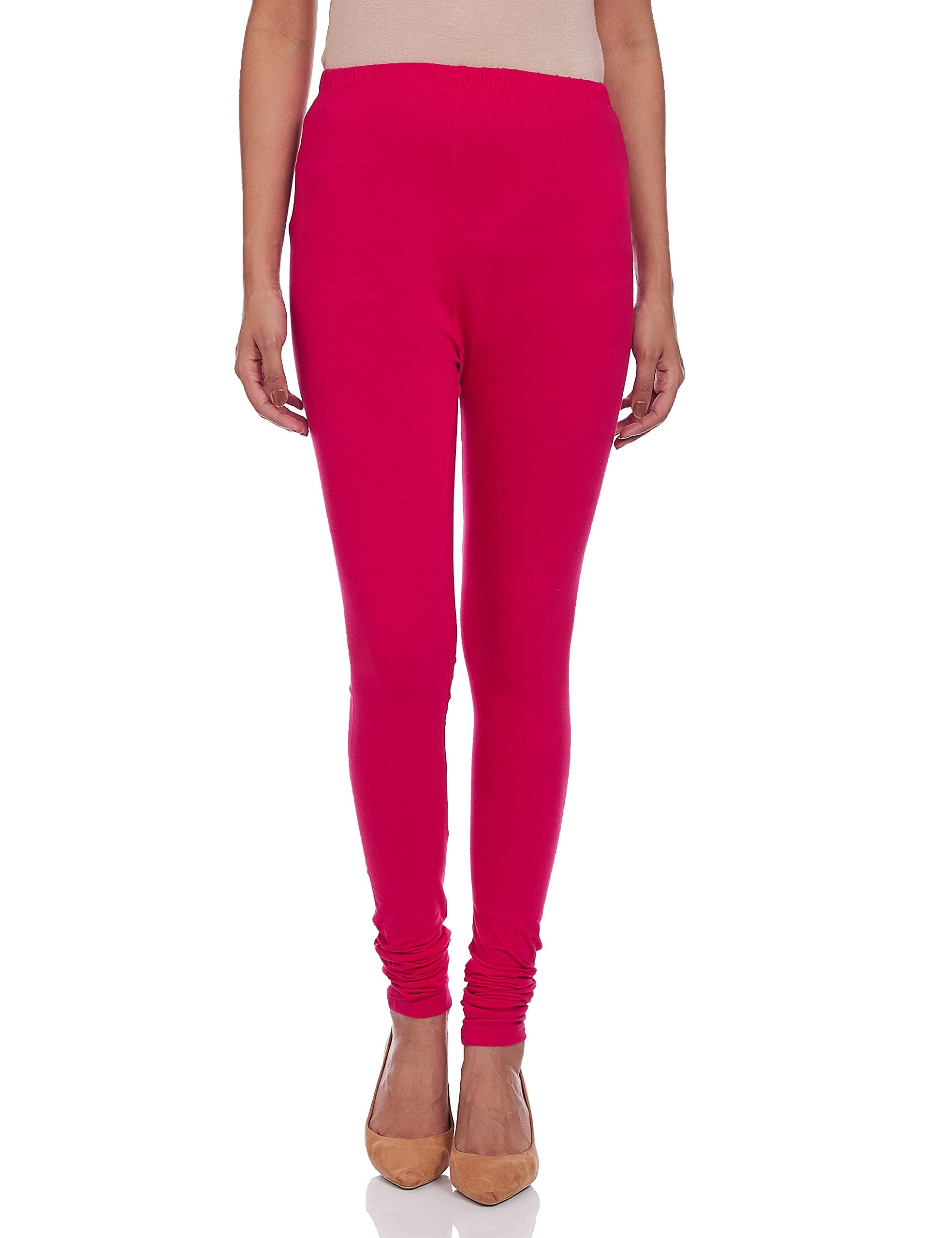 Aurelia Womens Pink Solid Churidar