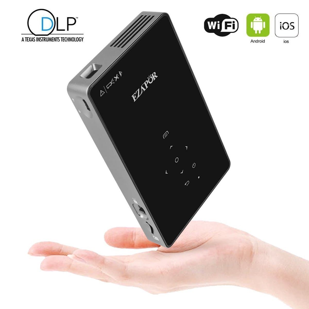 DLP Mini Video Projector with 1G+8G Android System WIFI for Home Theater Movie Music
