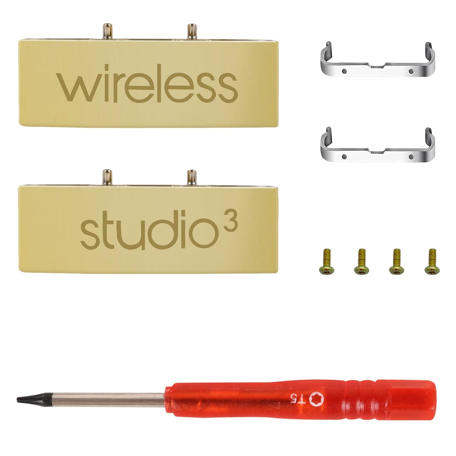 Studio 3 Hinge as Same as OEM A1914 Replacement Parts Repair Kit Durable Accessories Compatible with Beats by Dre Studio3 (A1914) and Studio Pro (A2924) Wireless Over-Ear Headphones (Gold)