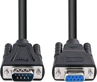 DTECH 10ft COM Port Serial Cable Male to Female RS232 Extension 9 Pin Straight Through Cord (3 Meter, Black)