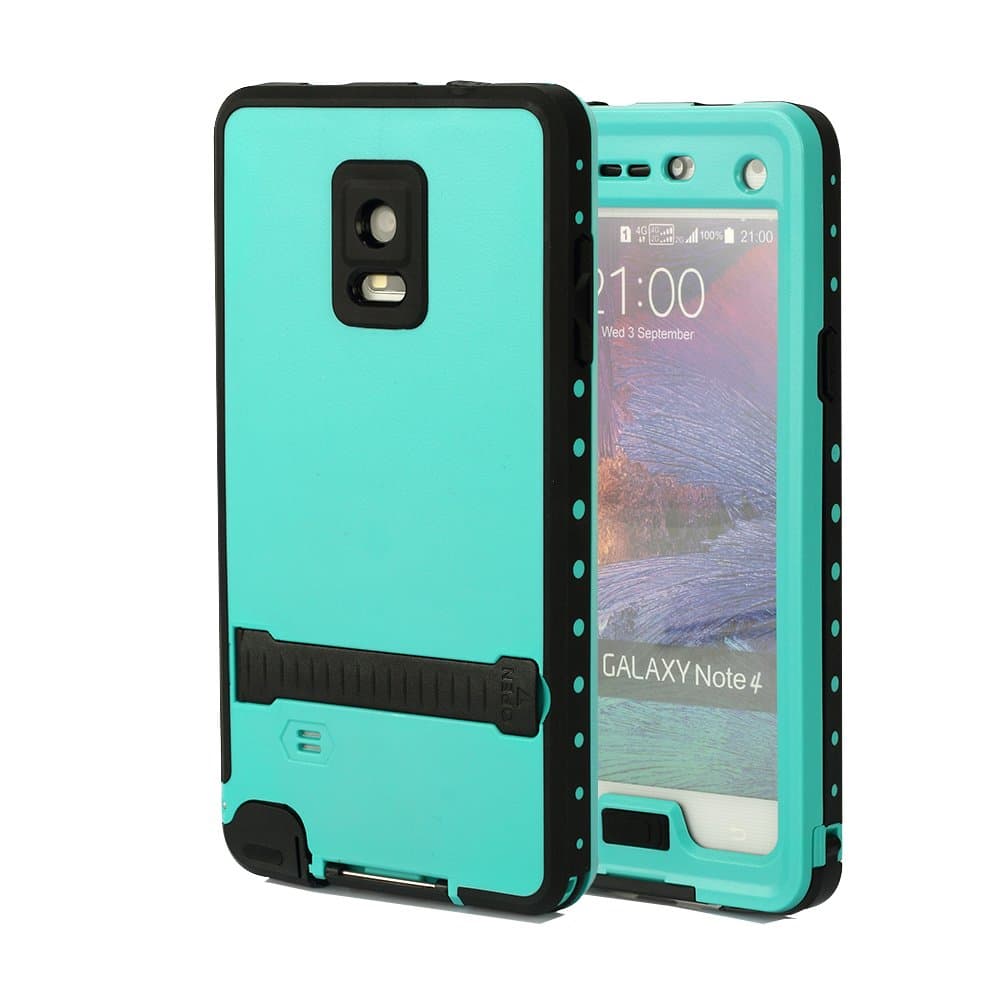 Galaxy Note 4 Case, Galaxy Note 4 Waterproof Case, oneCase™ IP-68 Waterproof Shockproof Snowproof Dirtpoof Protection Case Cover Built-in Kick Stand with Hand Strap & Headphone Adapter for Samsung Galaxy Note 4 (Waterproof-Blue)