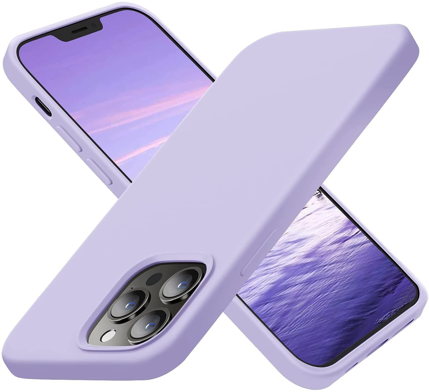 TEEKAOO Silicone Back Cover Case Compatible with iPhone 13 Pro Max (Purple)
