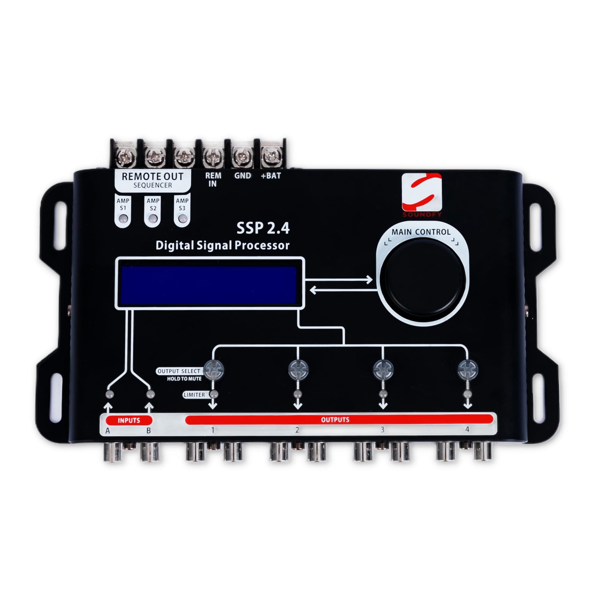 SSP 2.4 Digital Signal Processor & Equalizer – 15-Band Graphic EQ, 12 Presets, Built-in Crossover for Car Audio Enhancement (SDF-CN-SP001NA)