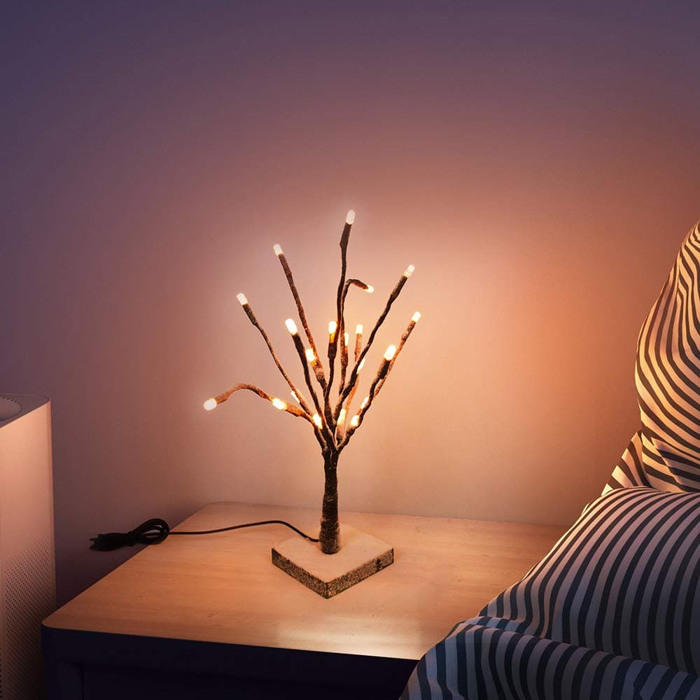 Table Lamp Warm White LED Tree Light 11.8 inch LED Small Table Lamp Wrought Iron Tree Home Decoration Embellishment Indoor Desktop Decoration Tree Lamp