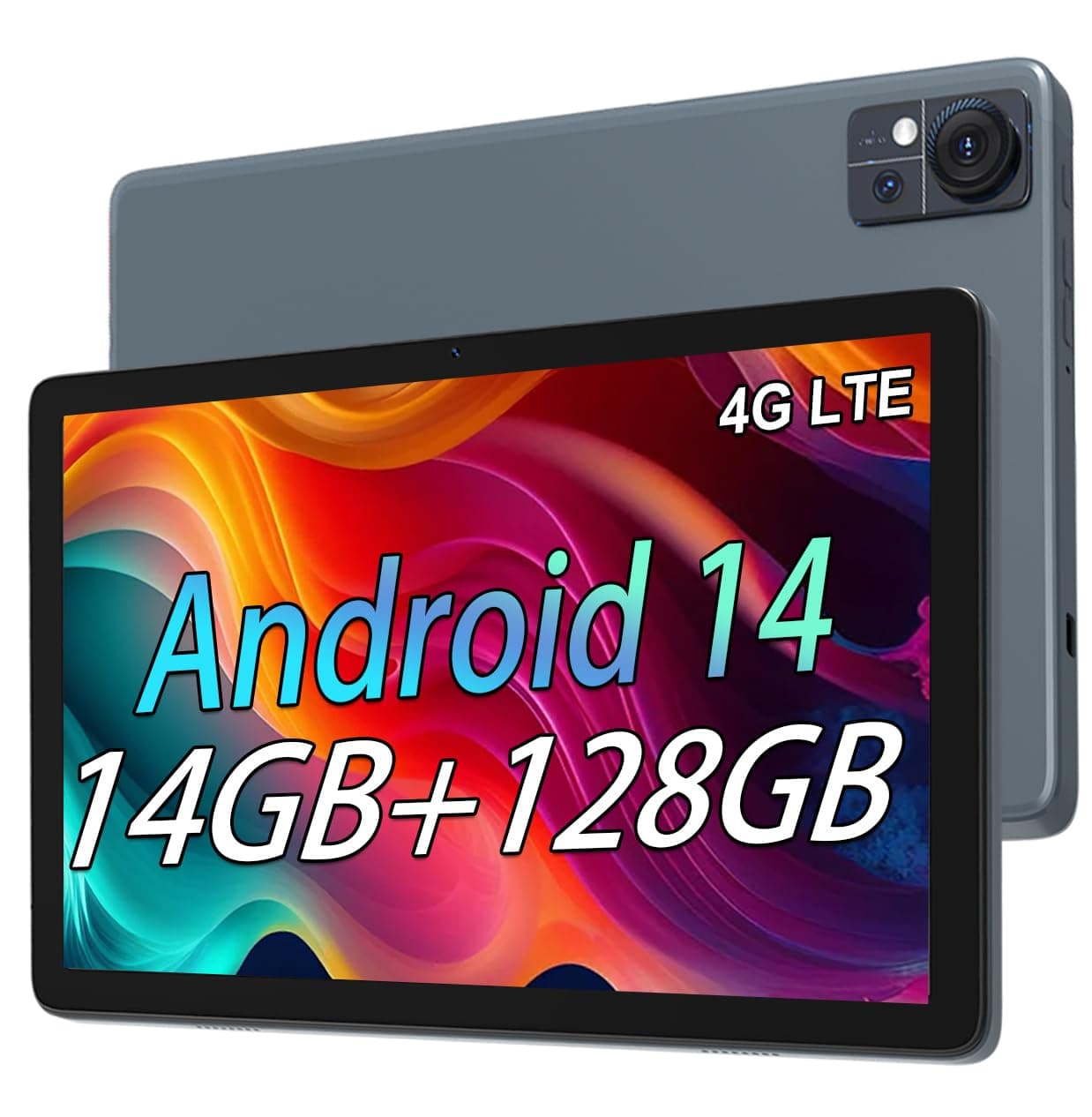 Tablets,10.1" Android Tablet with 14GB RAM 128GB ROM 1280 * 800 Incell Screen, Octa-core Processor 7000mAh Battery, 5GWi-Fi & 4G LTE, BT 5.0, Dual Camera,GPS, Face Unlock Tablets，