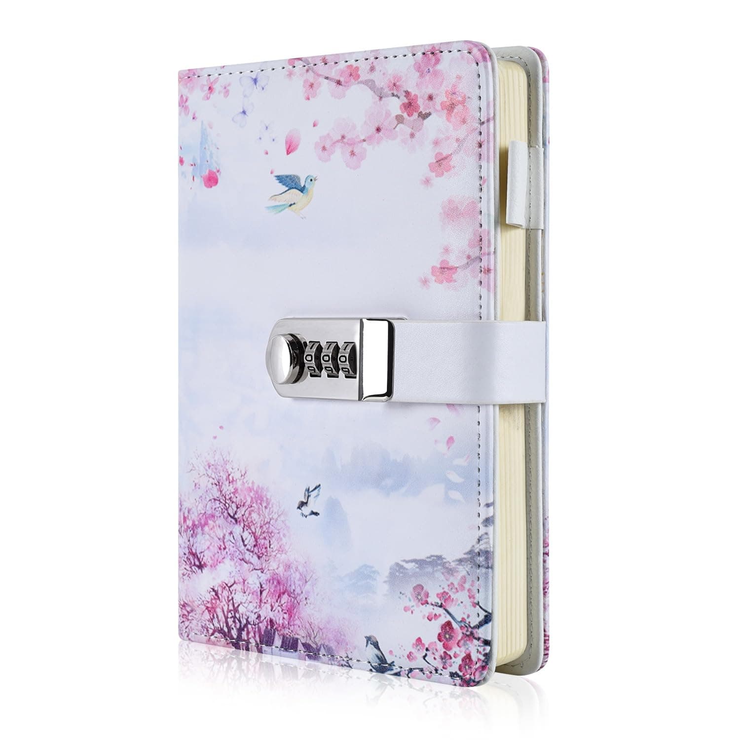 ARRLSDB A5 Creative Password Lock Journal PU Leather Combination Lock Diary Locking Journal Diary (Style 4)