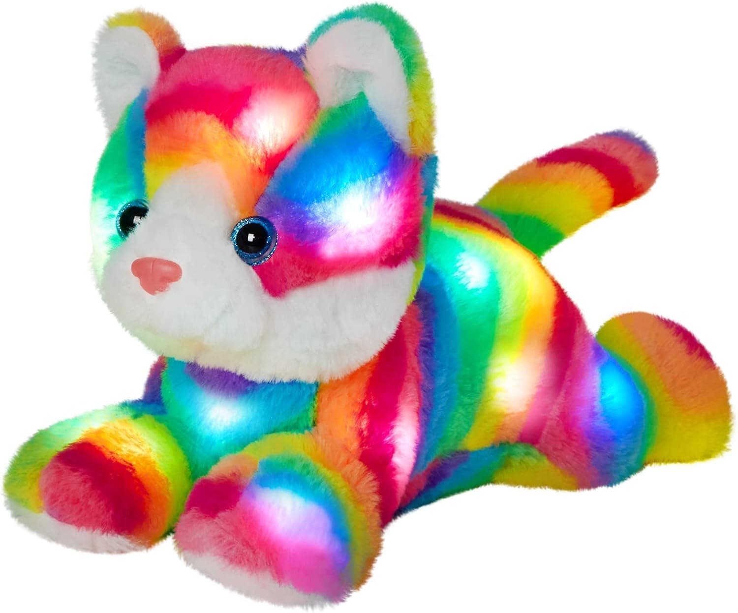 Glow Guards Light up Rainbow Stuffed Cat