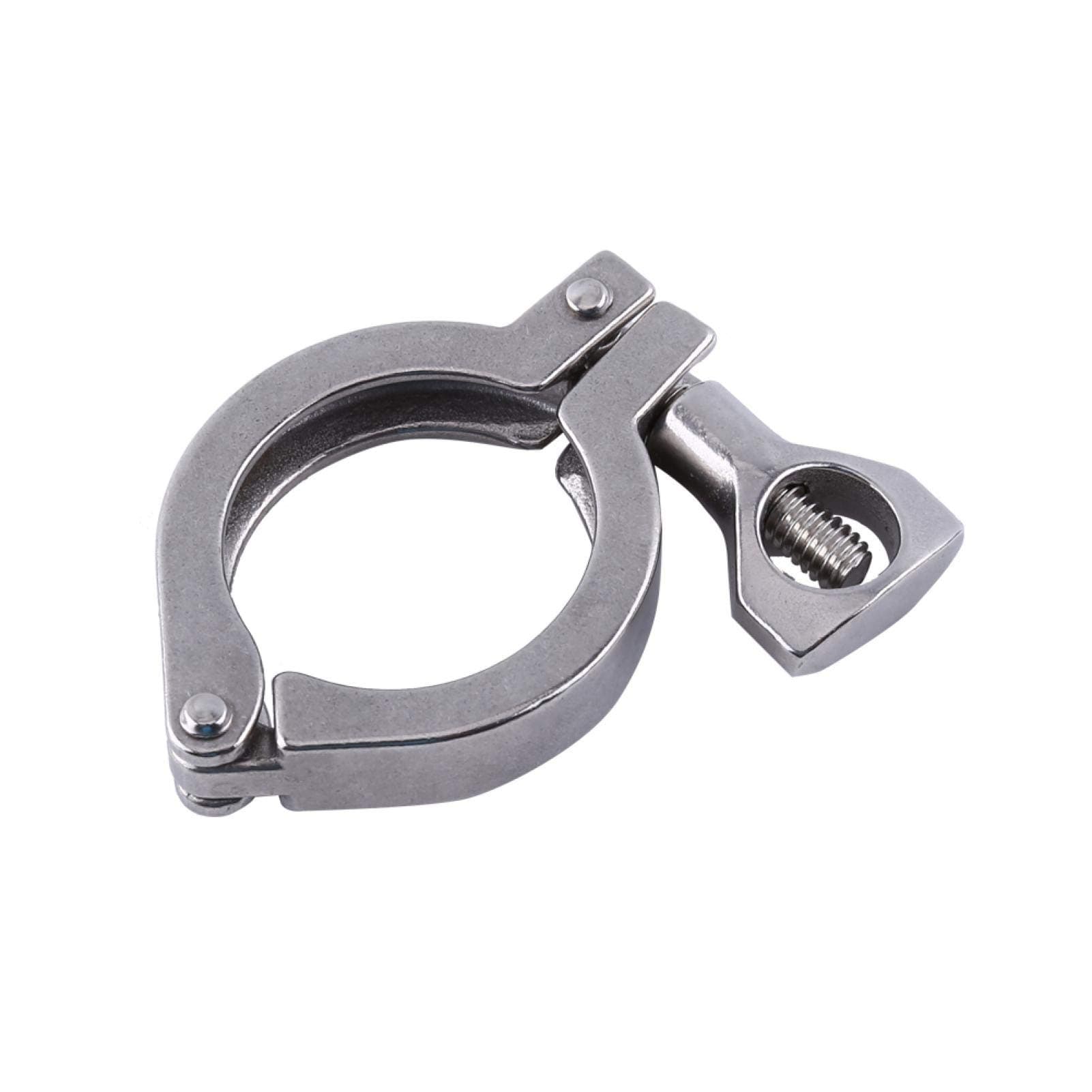 ASHATA High Efficiency Tri-Clamp Single Pole High Efficiency Three Clamp Stainless Steel Clover Hand Buckle For Pipe Joint (Tri Clamp Ferrule 50.5MM)