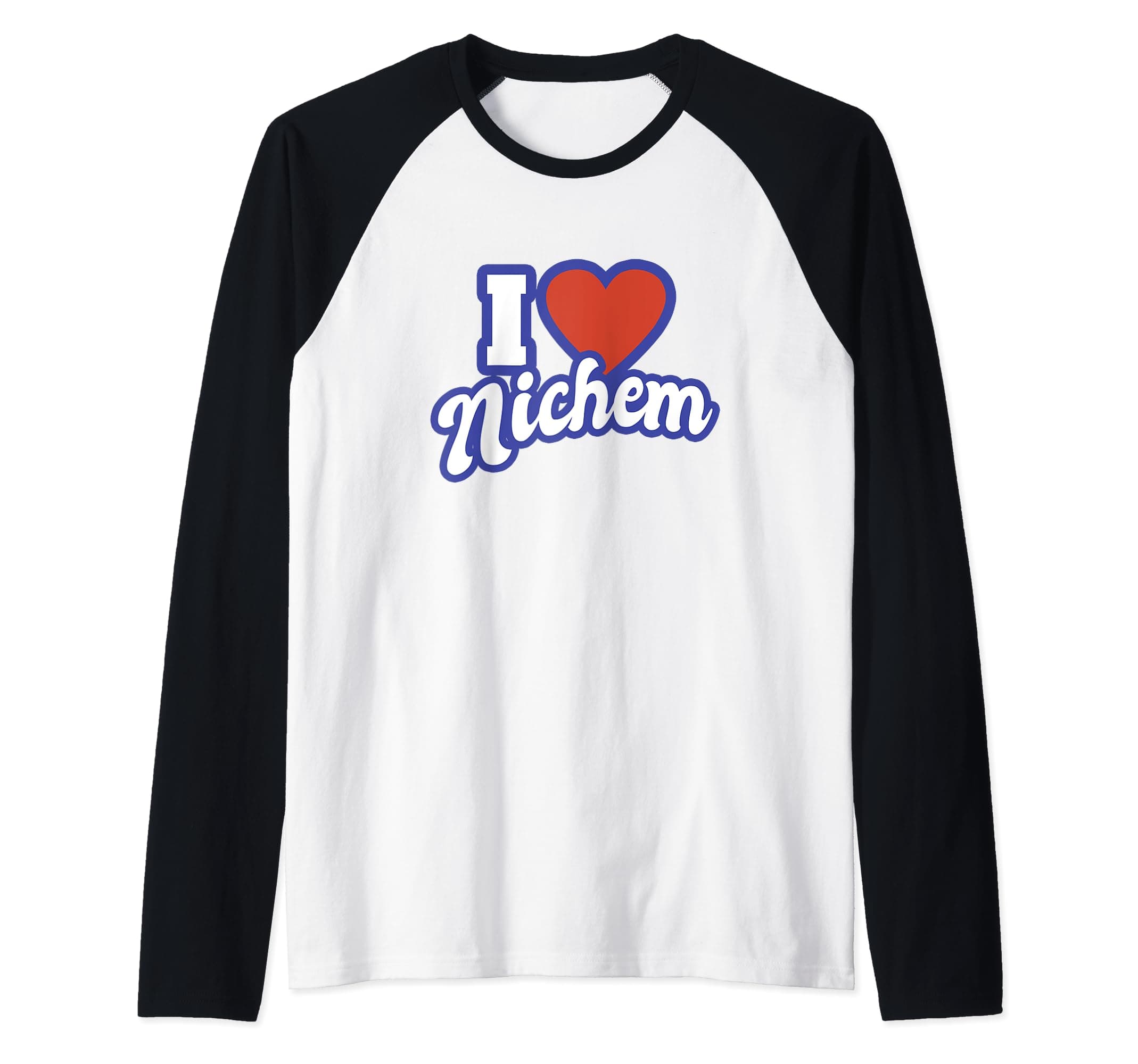 I Love Nichem Raglan Baseball Tee