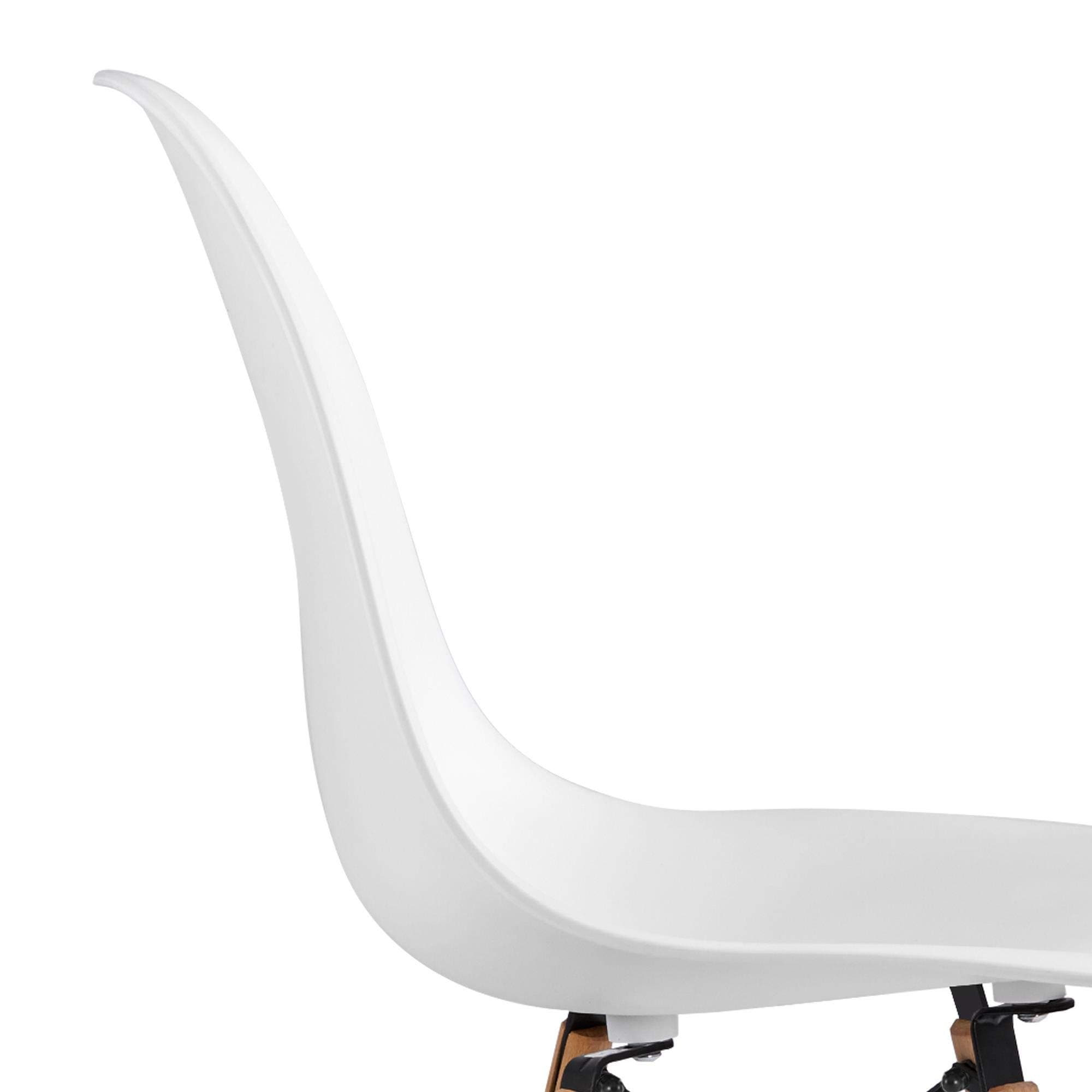 Yaheetech Dining Chairs Modern Pre Assembled Chairs Side Shell Eiffel DSW Chairs with Beech Wood Legs and Metal Wires for Dining Room Living Room Bedroom Kitchen Lounge Reception, Set of 4, White