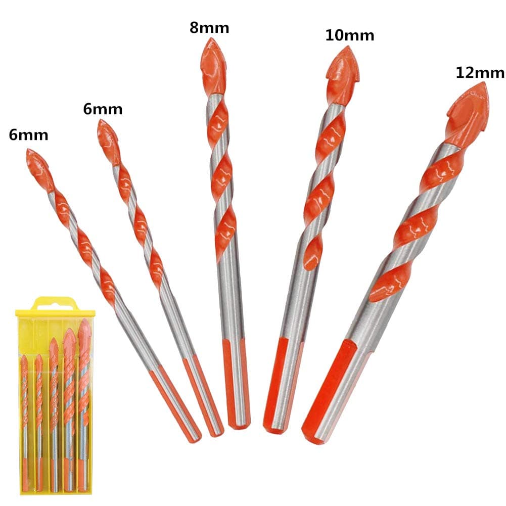 Ultimate Punching Drill Bits Set with Tungsten Carbide Tip,Multifunctional Triangular-Overlord Punching Hole Working Drill Bits for Tile,Concrete,Brick,Glass,Plastic and Wood,Multi-Material Drill Bit.