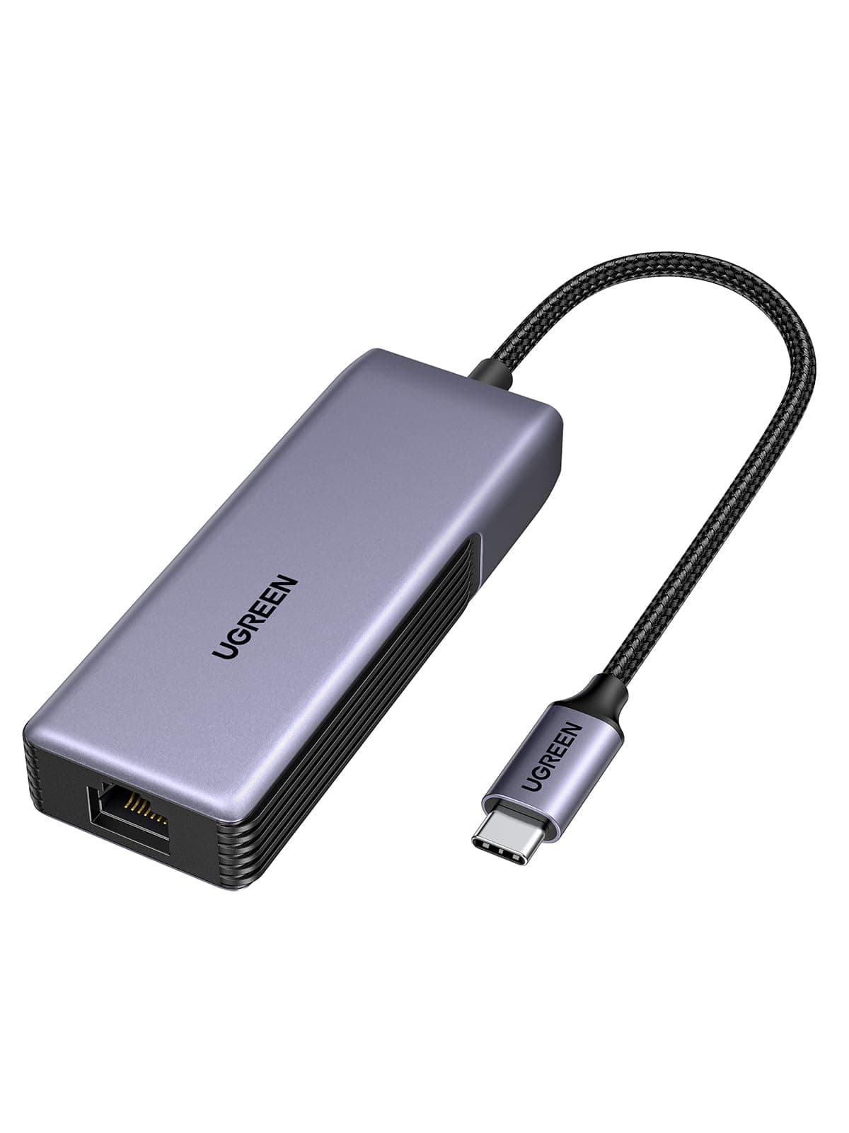 Wired LAN Adapter 5Gbps Type C LAN Conversion Adapter Compatible with Thunderbolt 5/4/3 Aluminum Material Heat Dissipation USB C to RJ45 Ethernet Adapter Compatible with Laptops, NAS, MacBook