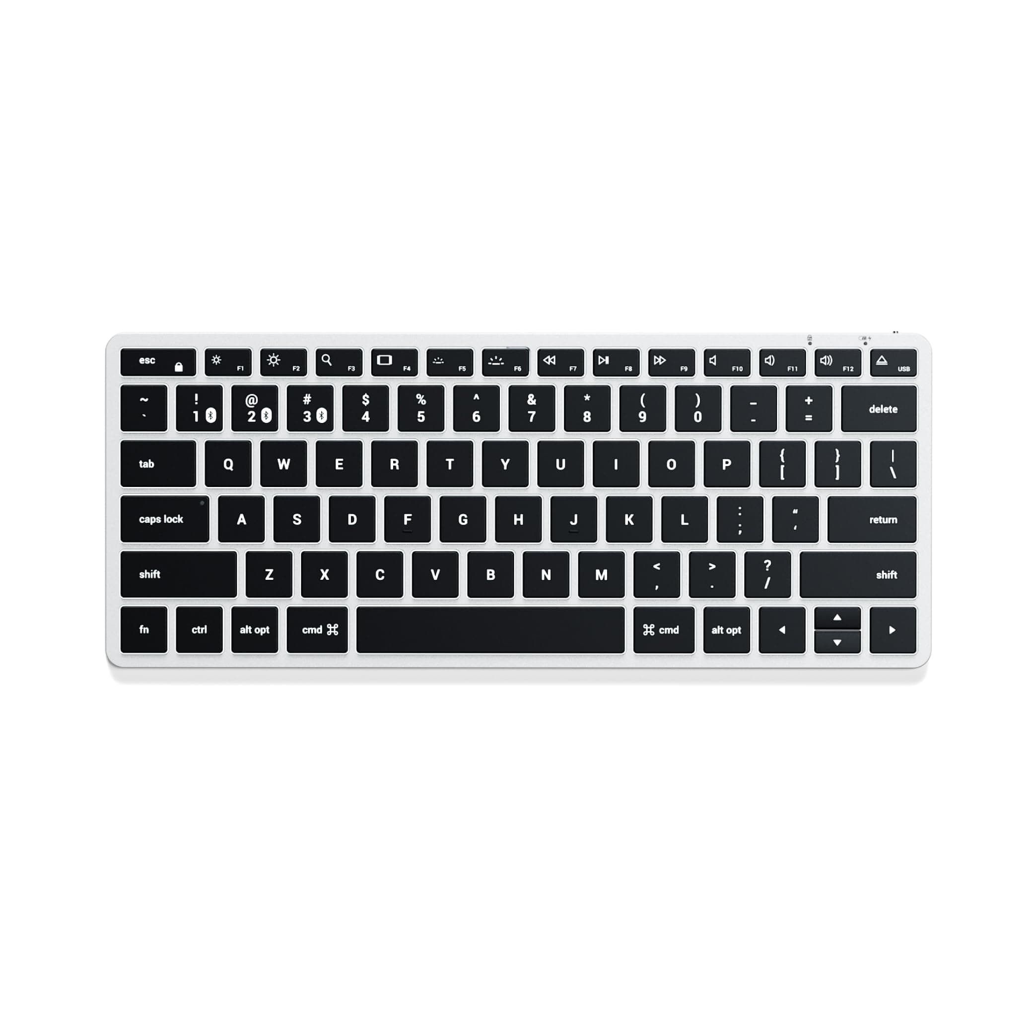 Satechi Slim X1 Bluetooth Wireless Keyboard, US QWERTY Layout, Backlit Multi-Device Design – For MacBook Air & Pro M5 M4, Mac Mini, iPad Air & Pro M5 M4, iMac and more – Silver