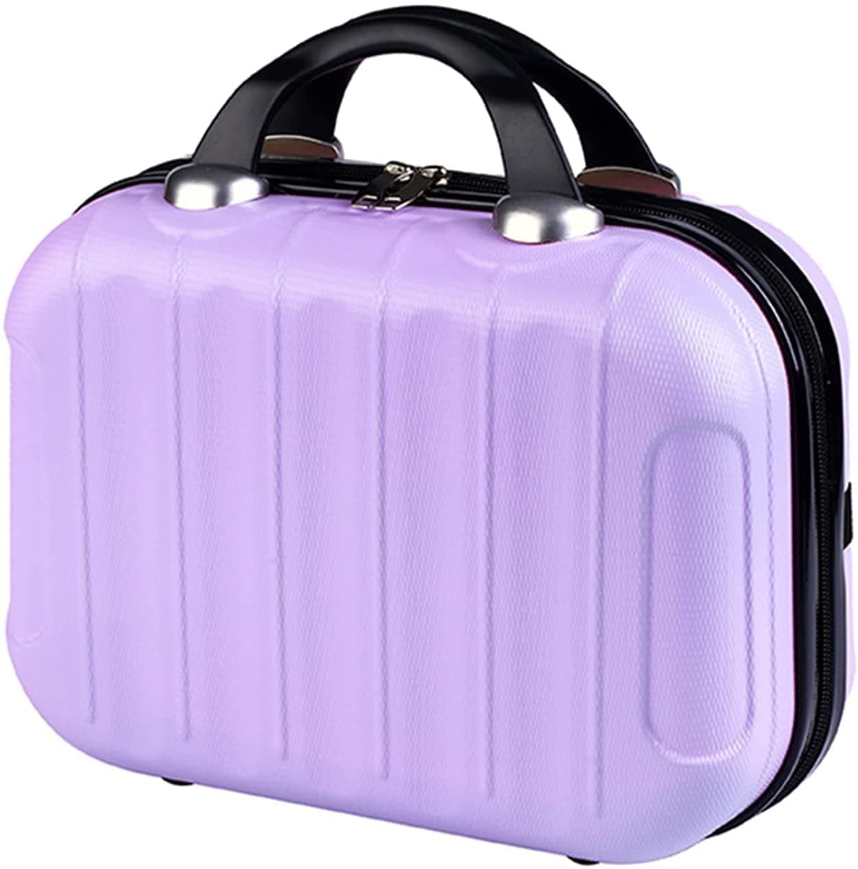 Adson Travel Make up Train Case, Waterproof Portable Hard Shell Cosmetic Case Luggage Mini Suitcase Makeup Brushes Bag Toiletry Organizer Portable Makeup Carrying Case (Purple)