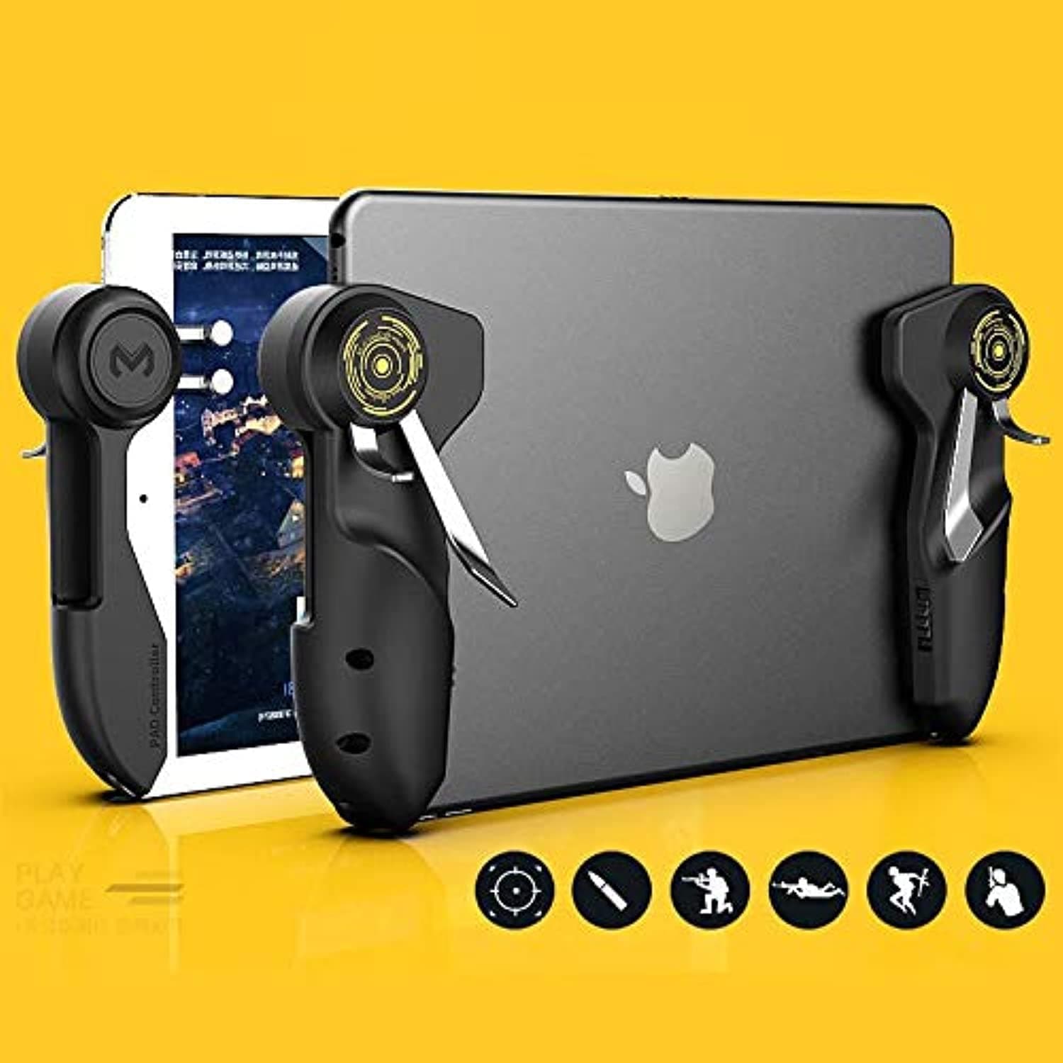 Mobile PUBG Game Controller For Ipad Tablet Six Finger Game Joystick Handle Aim Button L1R1 Shooter Gamepad Trigger