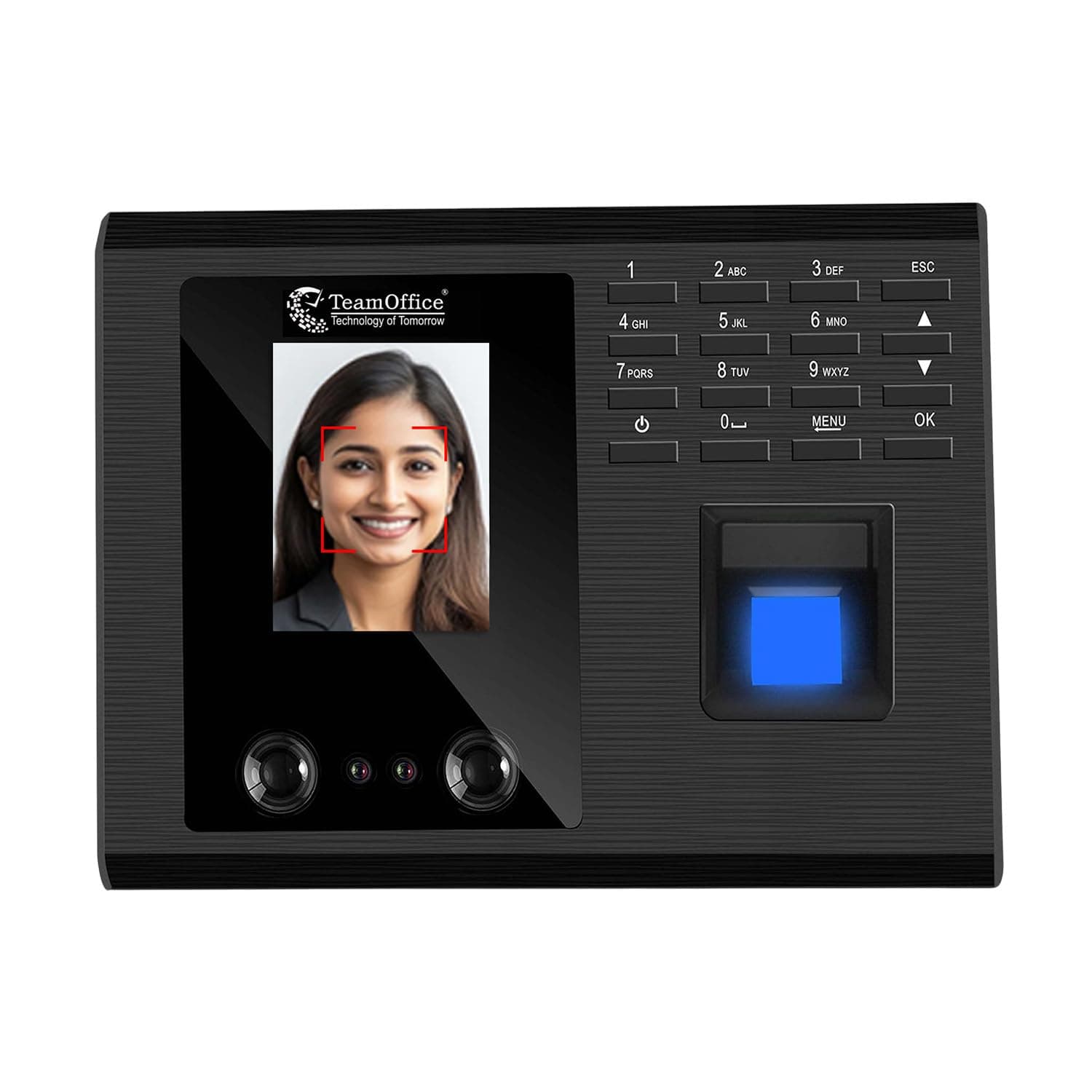 Team Office Touch-Less Face Attendance Device with Cloud Attendance Software (Face + Wi-Fi), Black