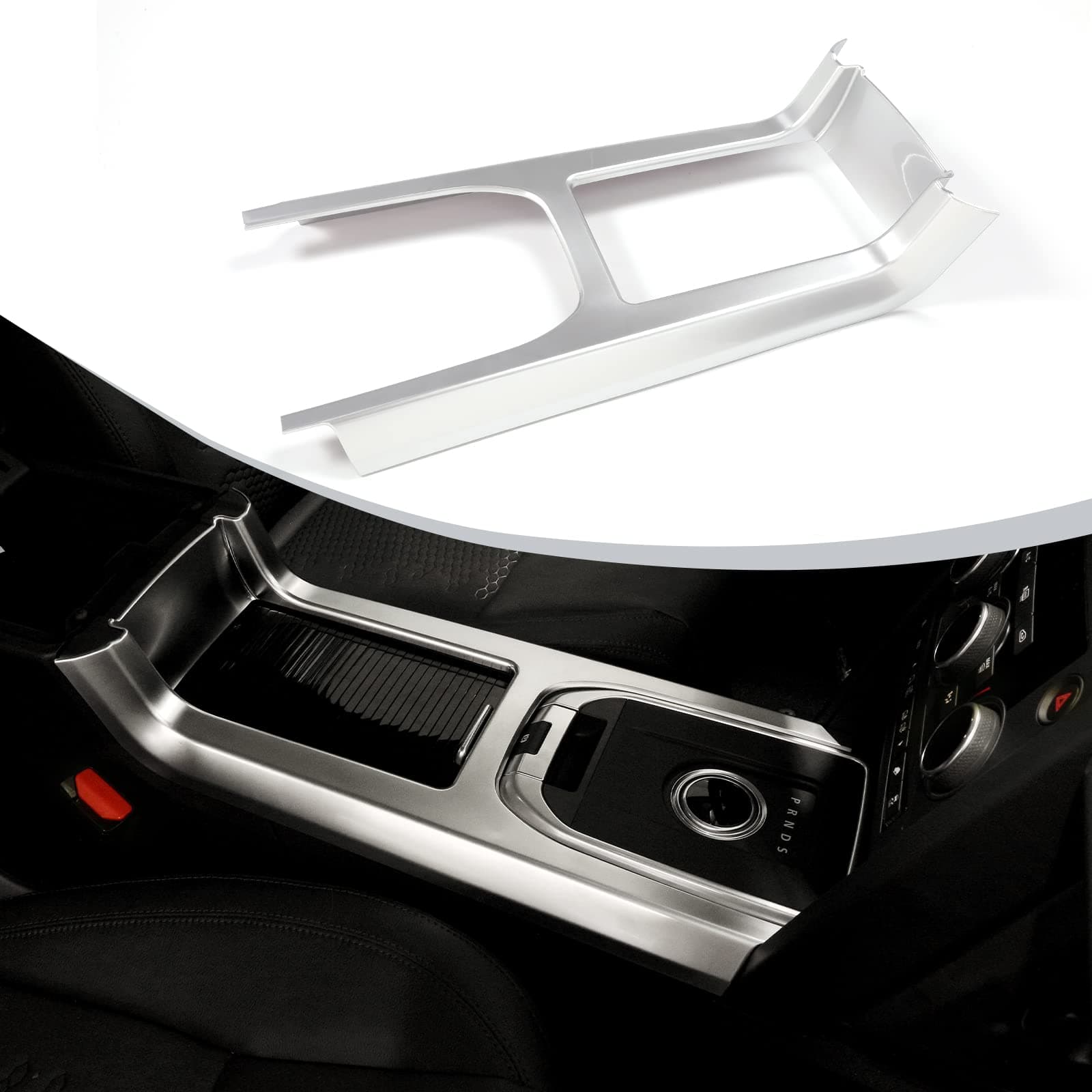 BEINSTOCK ABS Matt Silver Interior Accessory Gear Shift Panel Trim Car Sticker for Discovery Sport 2015 2016 2017 2018