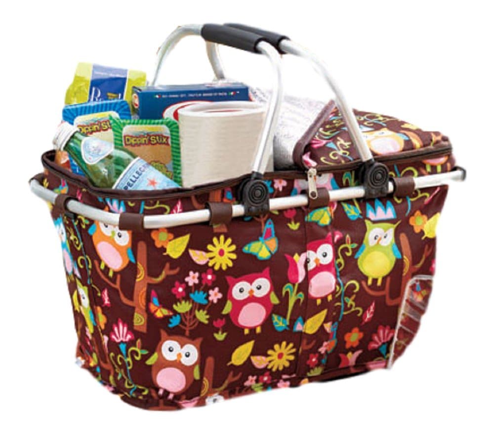 Keeps Drinks And Snacks Cool For Picnics And Sporting Events With A Cute Collapsible Insulated Owl Tote Baskets With Zipper