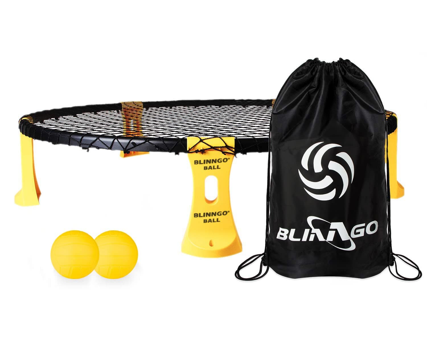 Roundnet Set Includes Balls, Nets, Bag, Ball Pump and Rules - Suitable for Playing on the Beach, Lawn, Yard and Park