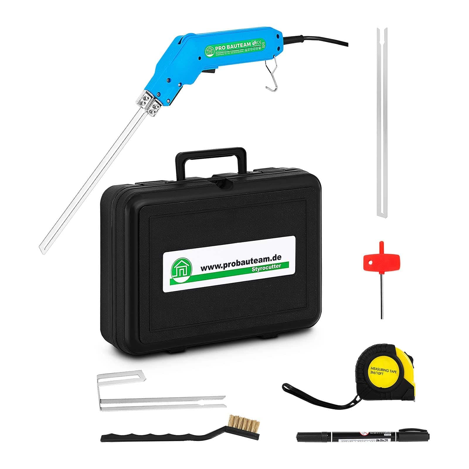 Pro Bauteam Foam Cutter Styrofoam Polystyrene Cutting Machine STYRO Cutter PBT02 (250 W, Cutting Temperature up to 580 °C, Up to 250 mm Cutting Depth, incl. Accessories)