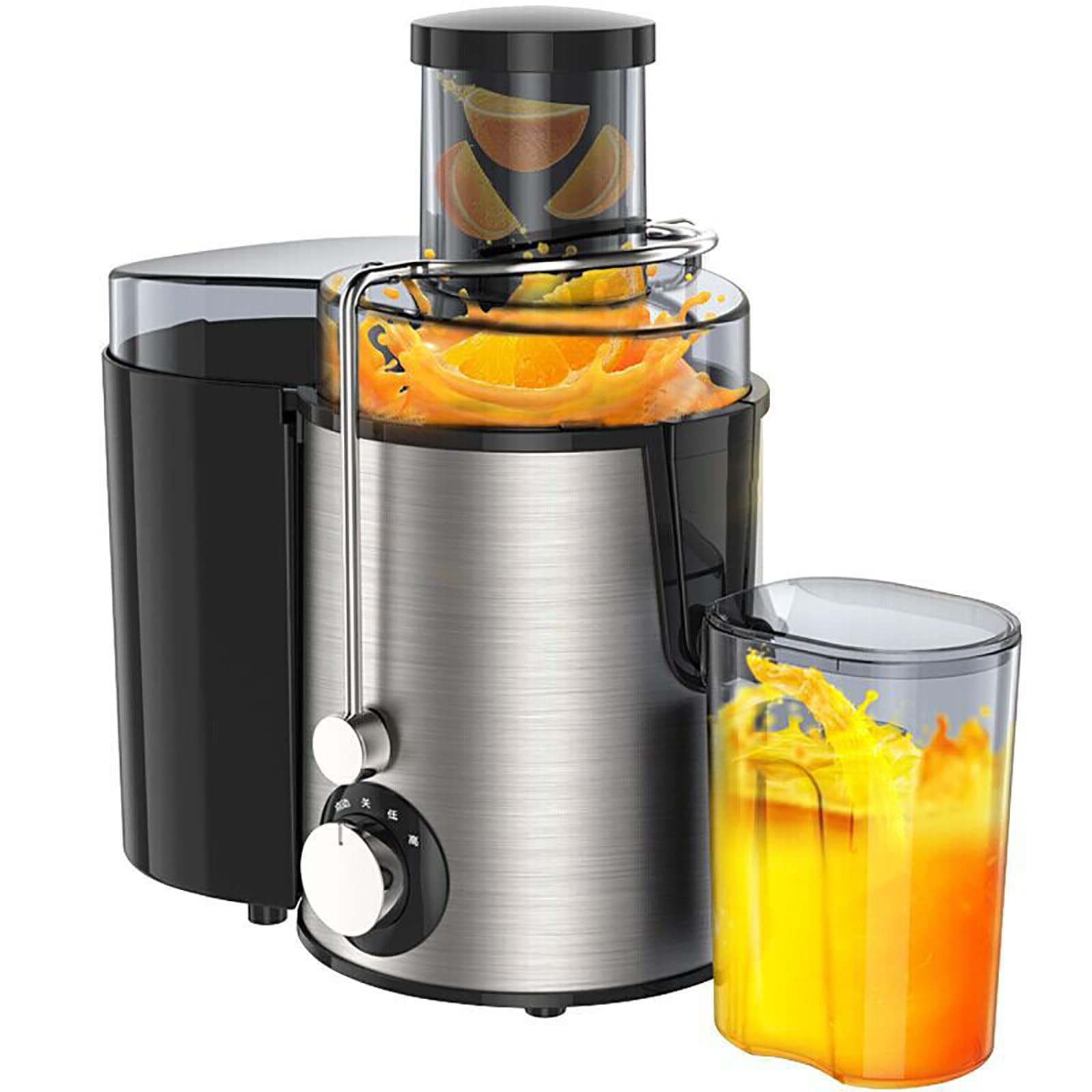 280w Juicer, 65mm / Large Diameter, Power Switch Button, Household Automatic Juicer, 2nd Gear - Speed Regulation, Easy To Clean