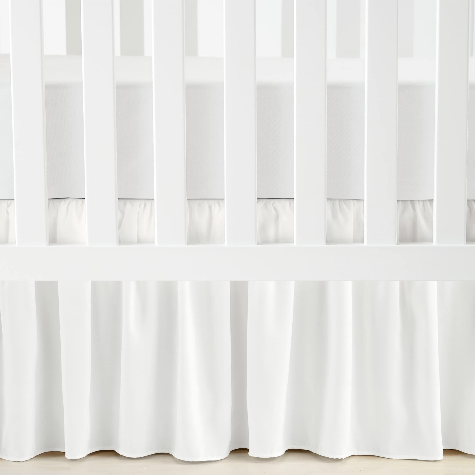 Ruffle Crib Skirt, 16" Drop, White