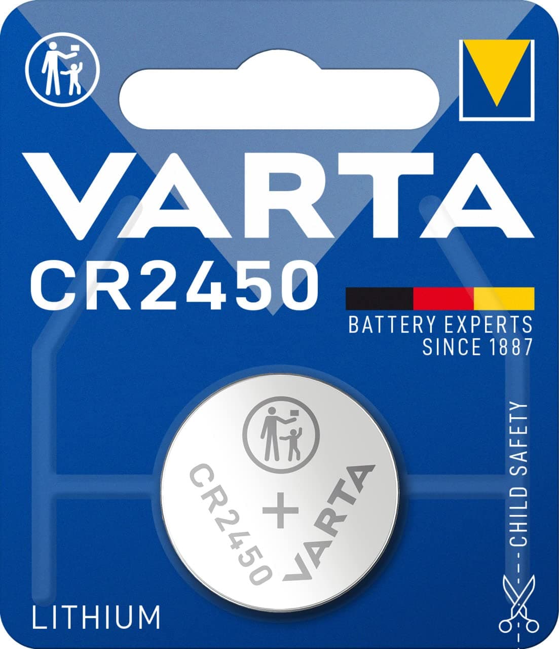 VARTA Batteries Electronics CR2450 Lithium button cell battery 1-pack, Button cells in original blister pack of 1