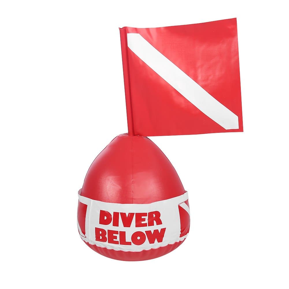 Scuba Diving Marker Buoy Inflatable Float With Dive Flag, PVC Diving Marker Signal Floater Dive Bouy Ball