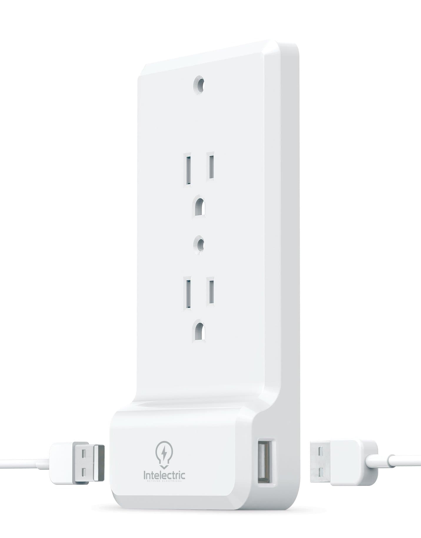 SlimSocket+ 3.1A - Smart Wall Plate Adapter with Dual USB Charging Ports (fits Easily Over All Standard outlets & installs in Seconds!) Easy-Outlet-USB-Upgrade: Solved!