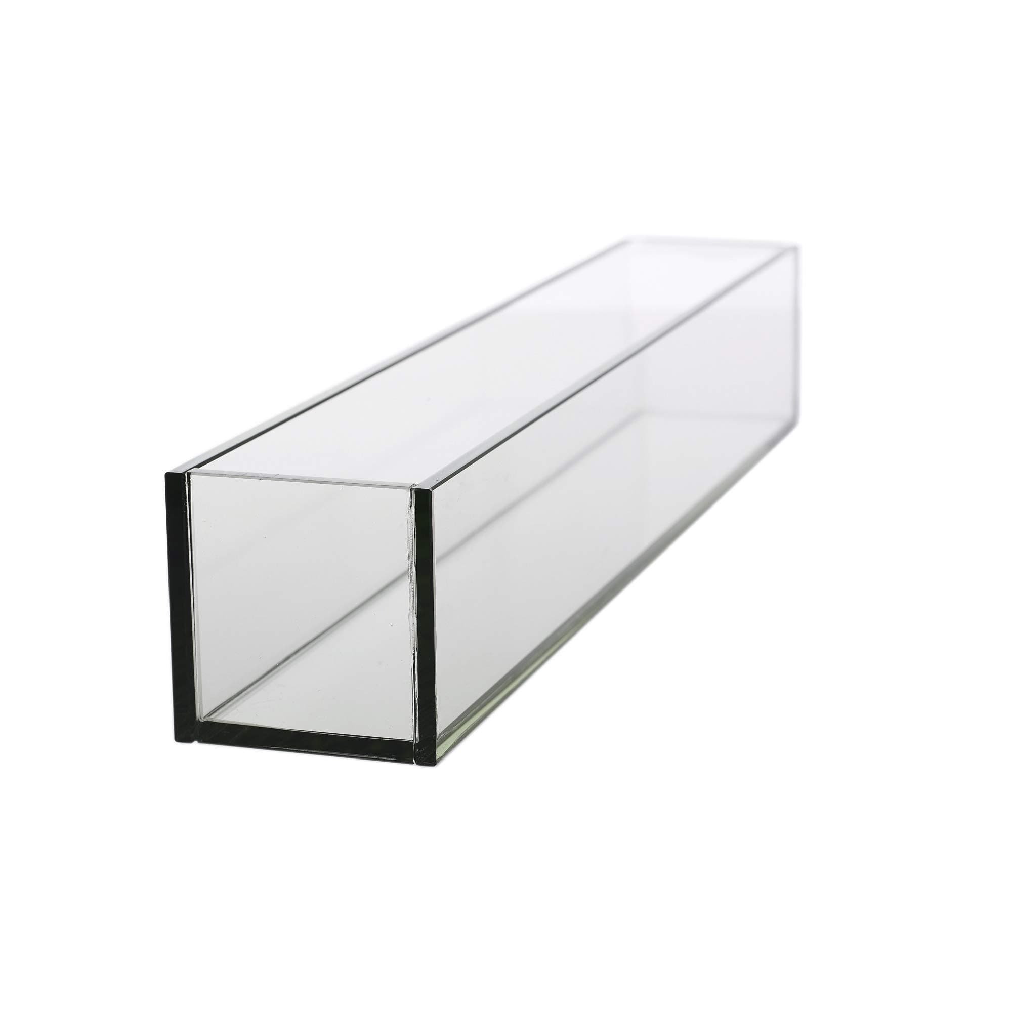 WGV Rectangle Plate Vase, Length 24", Width 4", Height 4", Glass Container, Floral Dispaly, Candy Holder, Planter Terrarium for Wedding Party Event, Home Office Décor, Clear, 1 Piece