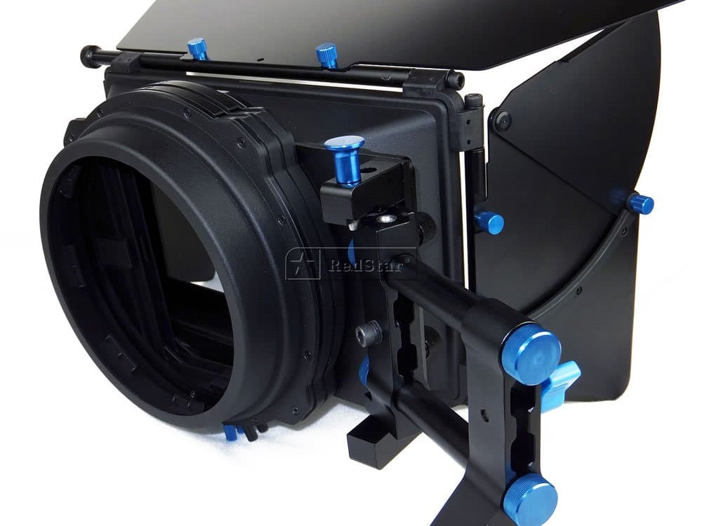 Red Star DV DSLR Pro II Matte Box Complete Bundle w/ 15mm Swing-away Arm, Top French Flags & Side Wings, Rubber Donut, Filter Stage and Filter Tray