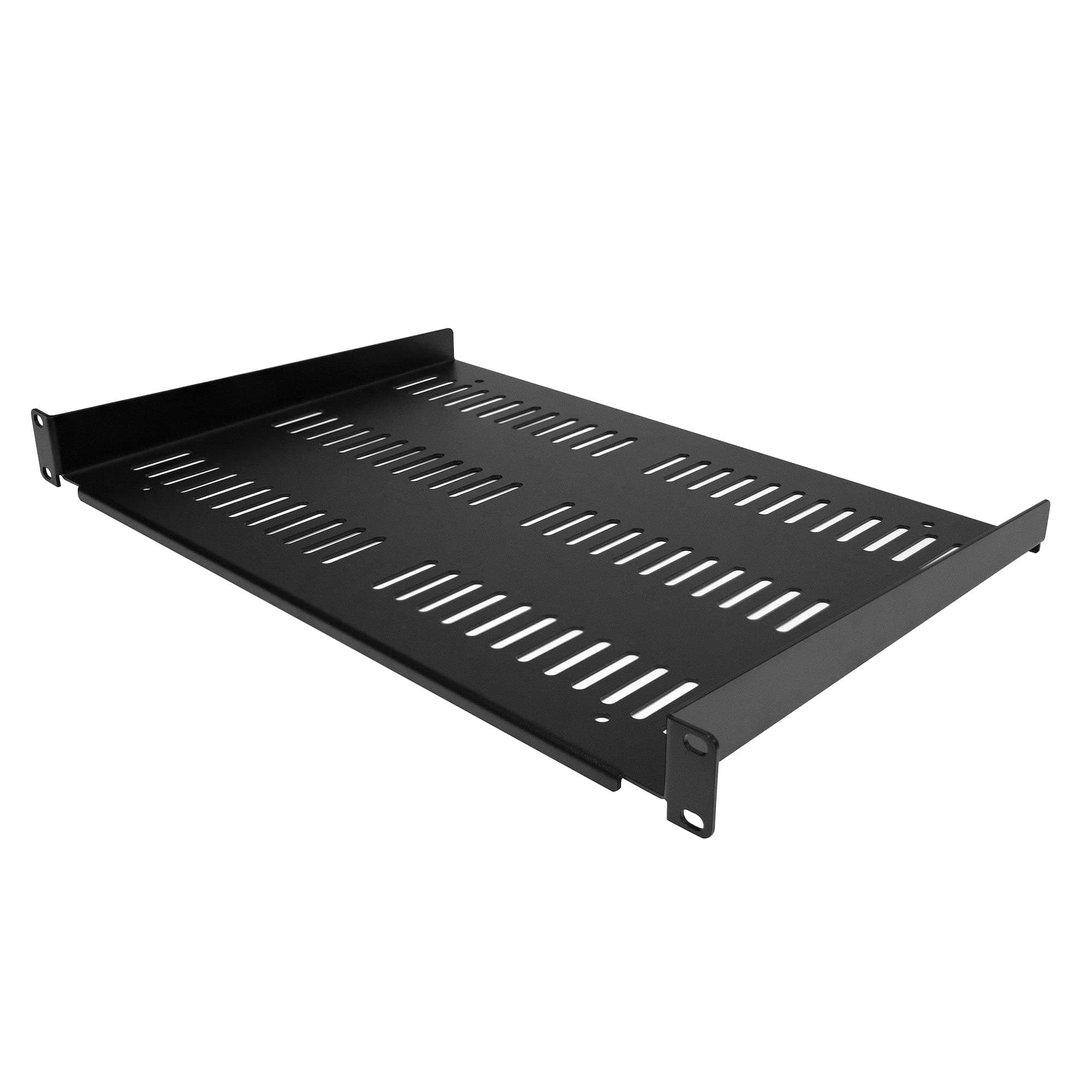 com 1U Server Rack Shelf - Universal Vented Rack Mount Cantilever Tray for 19" Network Equipment Rack & Cabinet - Durable Design - Weight Capacity 55lb/25kg - 12" Deep (SHELF-1U-12-FIXED-V)