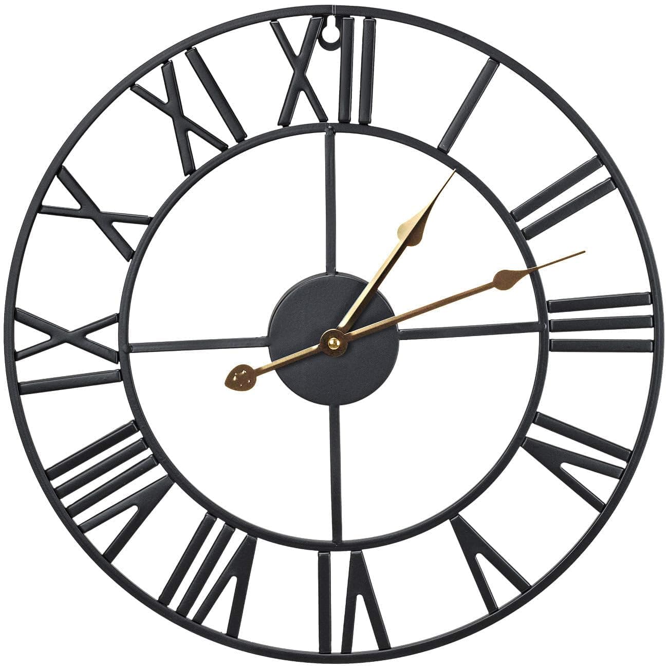 Sorbus Large Wall Clock for Living Room Decor - 16 inch Big Wall Clock Decorative - Battery Operated - Roman Numeral Analog Large Clock for Bedroom, Room, Home, Kitchen, Office, Wall Decor (Black)