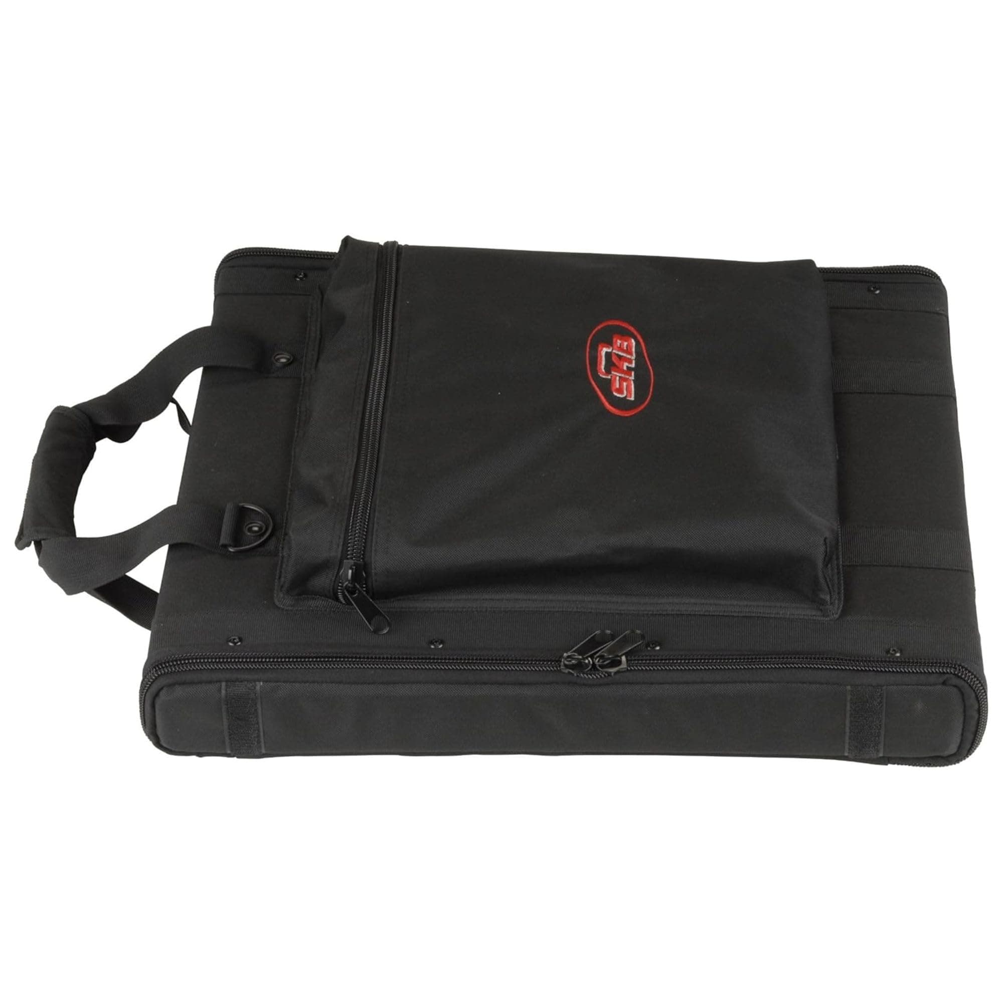 SKB Cases 1U Soft Rack Case for Wireless Microphone Systems with Steel Rails, Heavy Duty Zippers, Outer Pocket and Shoulder Straps, Black