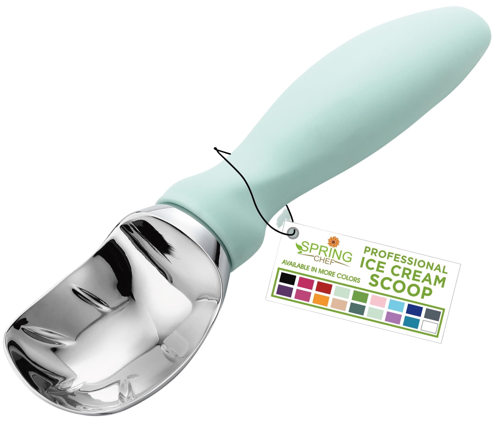 Spring Chef Ice Cream Scoop with Comfortable Handle, Mint