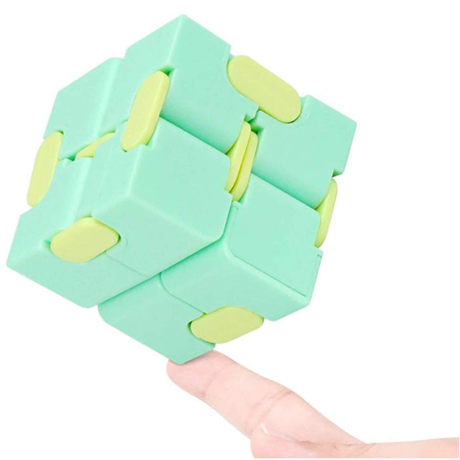 AM ANNA Infinity Cube Fidget Toy,Mini ABS Infinity Cube Puzzle Accessories Toys Stress Relieving Fidgeting Game for Kids and Adults, Mini Unique Gadget for Anxiety Relief and Kill Time (Green)