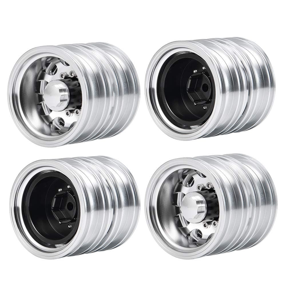 RC-Hub 4pcs Aluminum Alloy Rear Wheel Rims for 1/14 Tamiya Trailer Tractor Truck RC Car