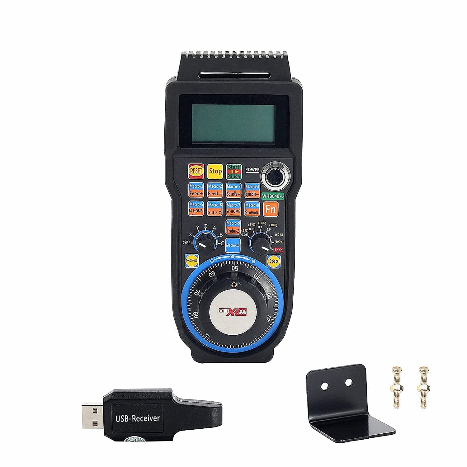 4 Axis 6 Axis USB Mach3 Wireless Handwheel Controller Remote Hand Control CNC Handwheel Manual Pulse Generator for CNC Lathe Engraving Milling Machine (WHB04B) (4 Axis)