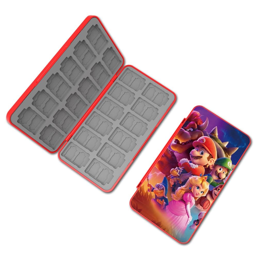 PERFECTSIGHT Cute Switch Game Card Case for Nintendo Switch 2 2025 / Lite/ OLED, 24 Game Holder Cartridge Case for Game Cards and 48 SD Cards, Kawaii Portable Compact Storage Box, Bros