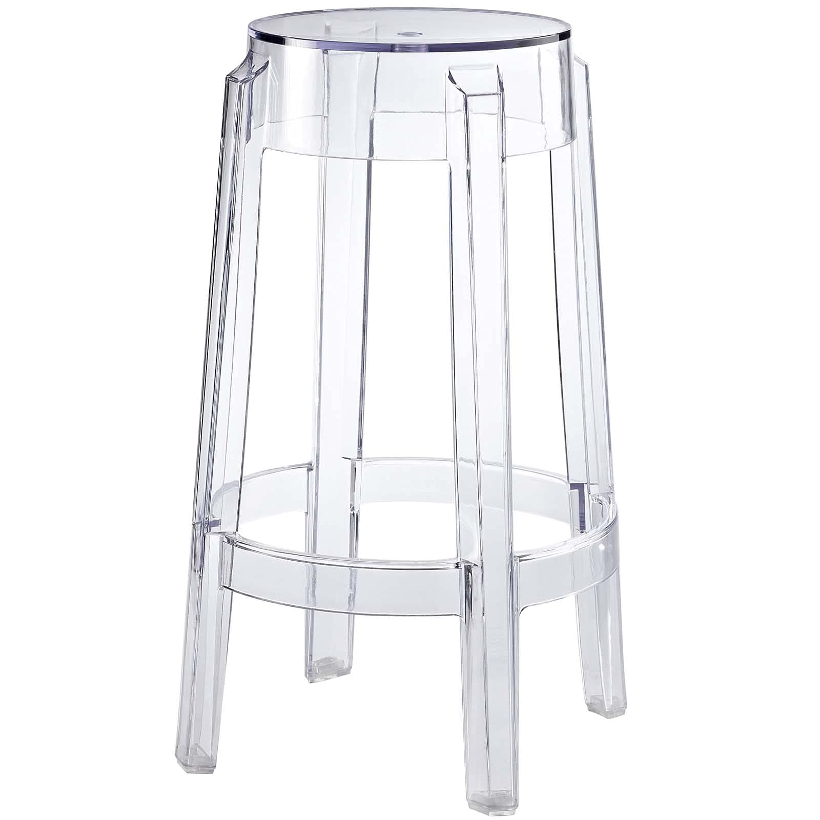 LexMod Casper Counter Stool, Plastic, Clear