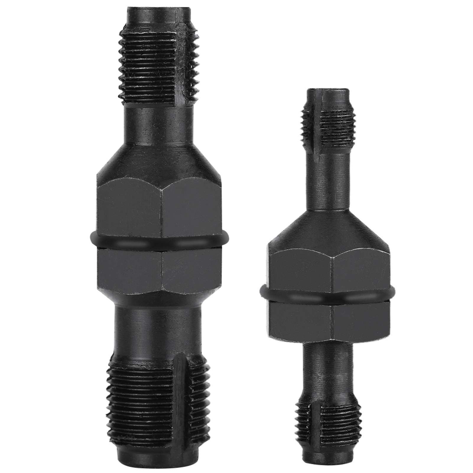 Thread Chaser,2Pcs Carbon Steel Spark Plug Thread Insert Tap Set M10*1.0 / M12*1.25 M14*1.5 / M18*1.5