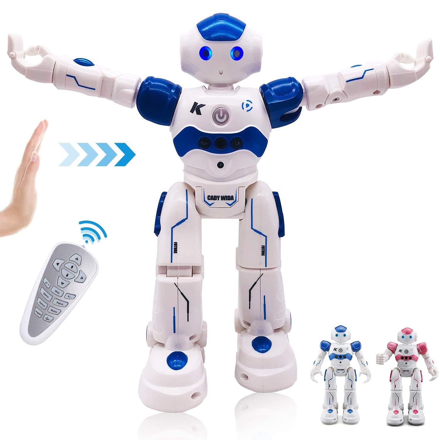 Pup Go Kids Smart RC AI Robot, Singing Dancing Interactive Talking Gesture Sensing Remote Control, STEM Educational Autistic Childrens Toys, Best Birthday Gifts for Age 3-9 Year Old Boys Girls (Blue)